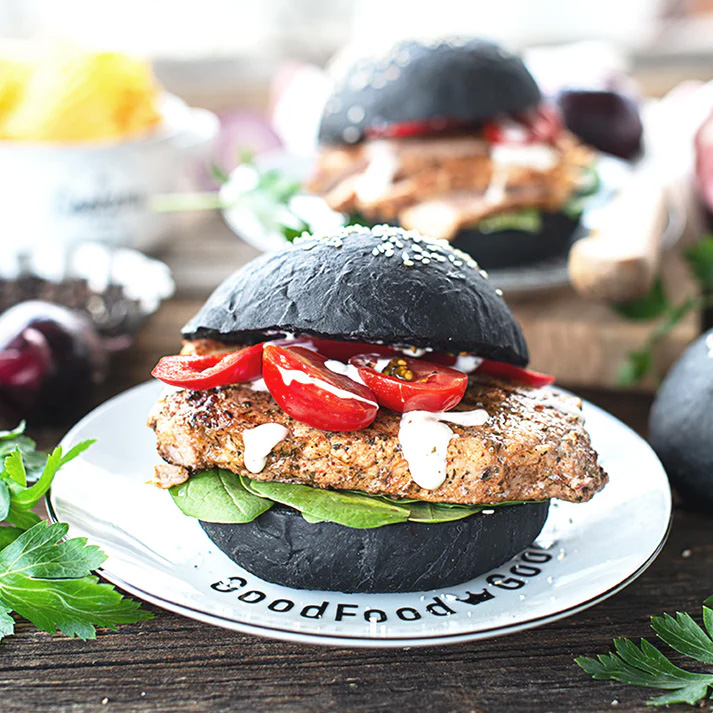 Bake Affair Bio-Backmischung Black Burger Buns Frauegschichte - Bake Affair Bio-Backmischung Black Burger Buns