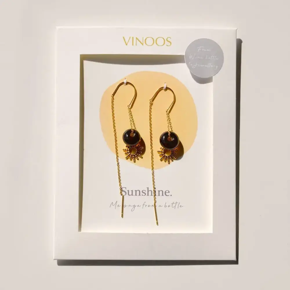 Frauegschichte - Vinoos Ohrringe "Sunshine" braun