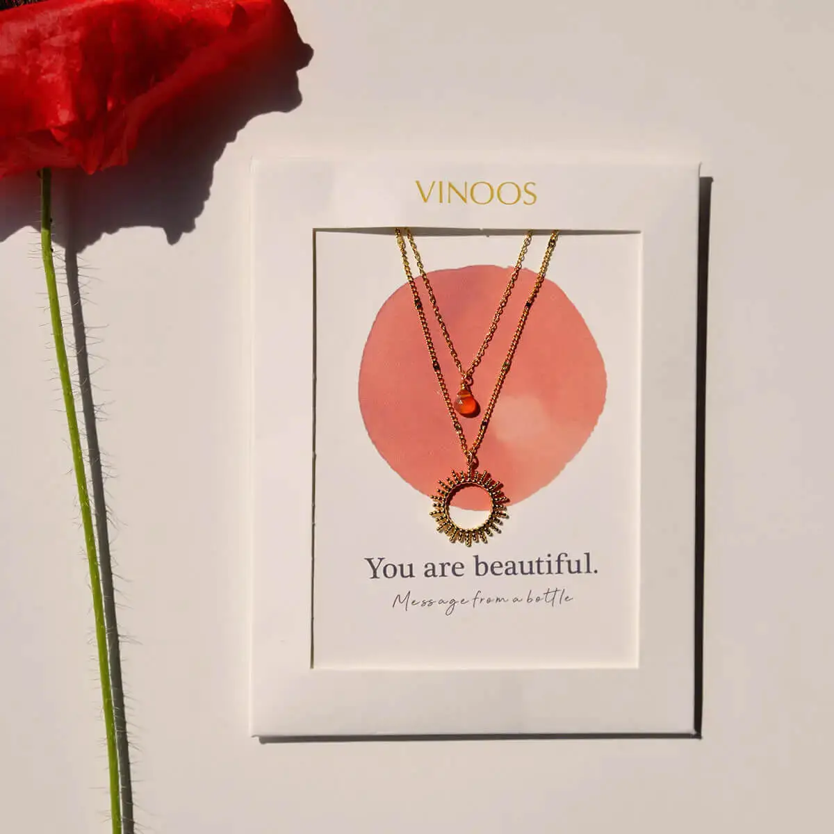Vinoos Halskette "Beautiful" orange Frauegschichte - Vinoos Halskette "Beautiful" orange