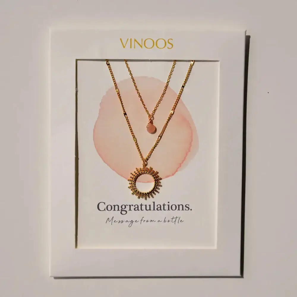 Frauegschichte - Vinoos Halskette "Congratulations" pink