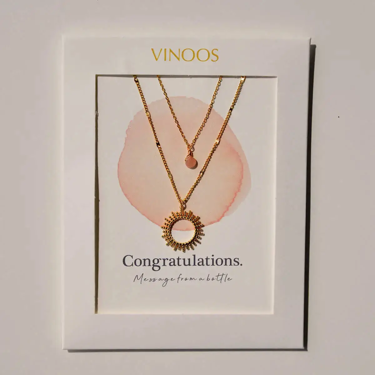 Vinoos Halskette "Congratulations" pink Frauegschichte - Vinoos Halskette "Congratulations" pink