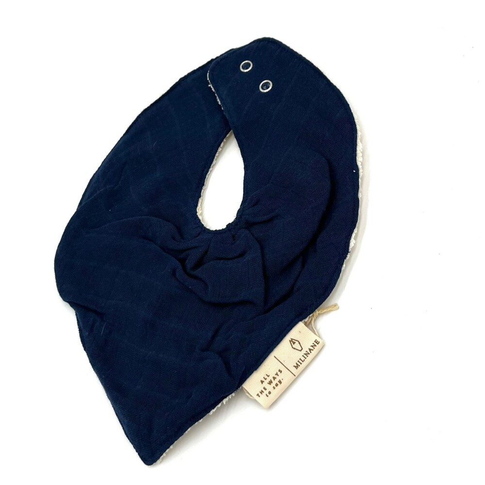 Frauegschichte - Milinane Halstuch-Lätzchen Deep Blue