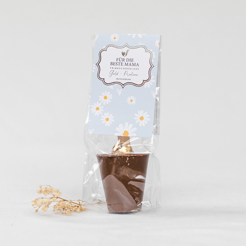 Bake Affair Trinkschokolade Gold-Praline "Für die beste Mama" Frauegschichte - Bake Affair Trinkschokolade Gold-Praline "Für die beste Mama"