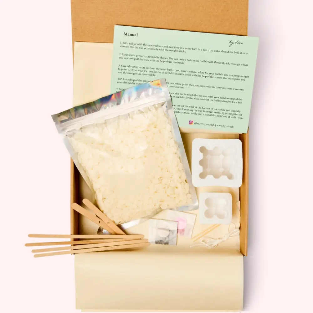Frauegschichte - By Vivi. DIY Box Dip-Dye-Kerzen - Bubble-Kerzen