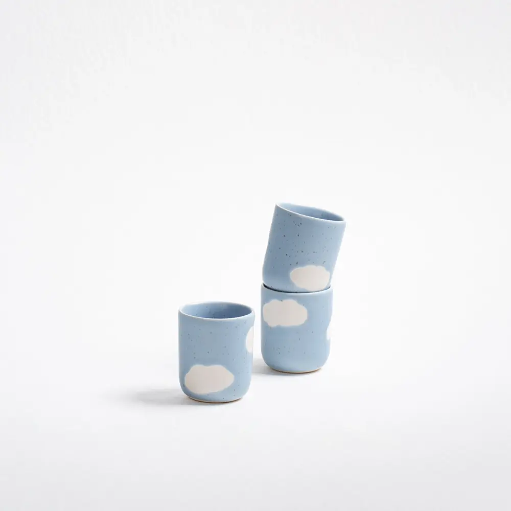 Frauegschichte - Egg Back Home CB - Espresso Becher - Blue Cloud
