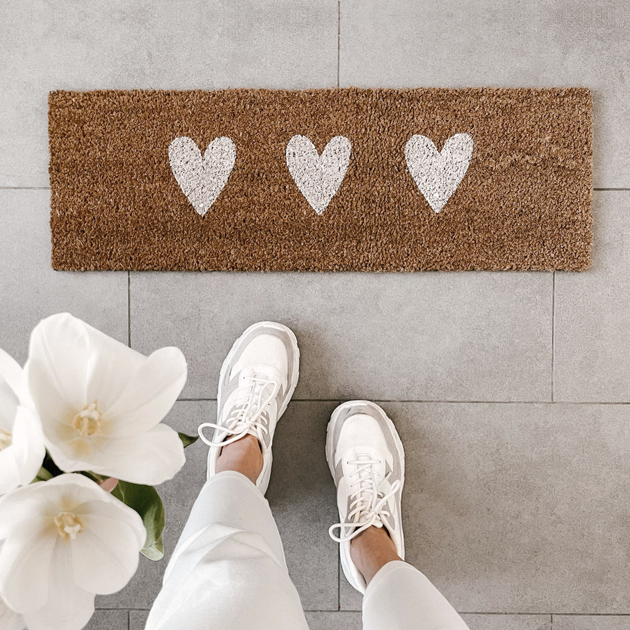 Eulenschnitt kleine Kokosmatte "Kleine Herzen" Frauegschichte - Eulenschnitt kleine Kokosmatte "Kleine Herzen"