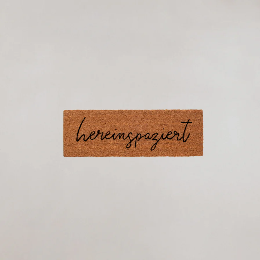 Eulenschnitt kleine Kokosmatte "Hereinspatziert" Frauegschichte - Eulenschnitt kleine Kokosmatte "Hereinspatziert"