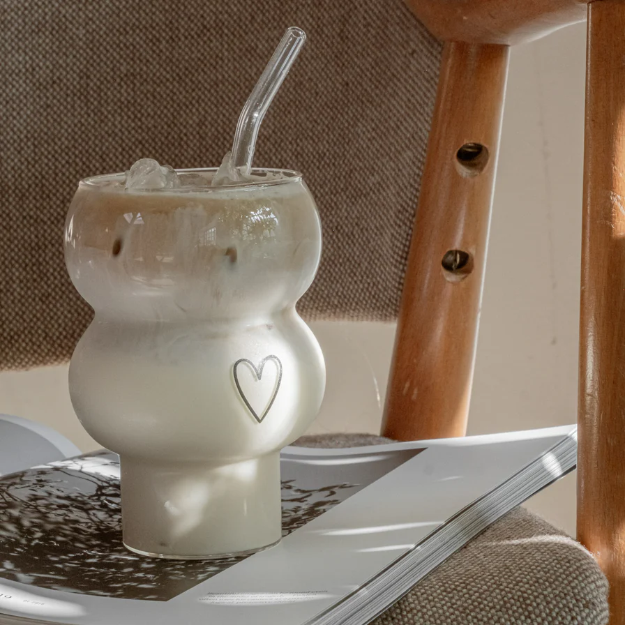 Eulenschnitt Double Bubble Glas Herz Frauegschichte - Eulenschnitt Double Bubble Glas Herz