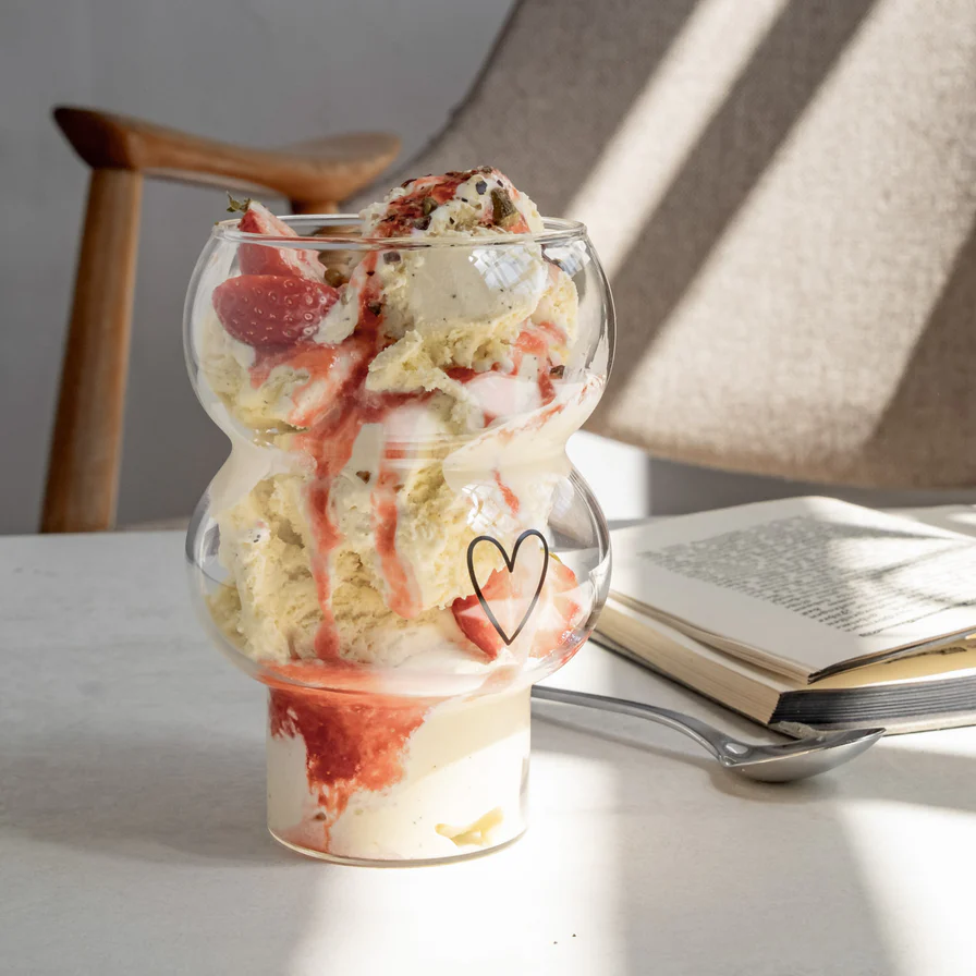 Eulenschnitt Double Bubble Glas Herz Frauegschichte - Eulenschnitt Double Bubble Glas Herz