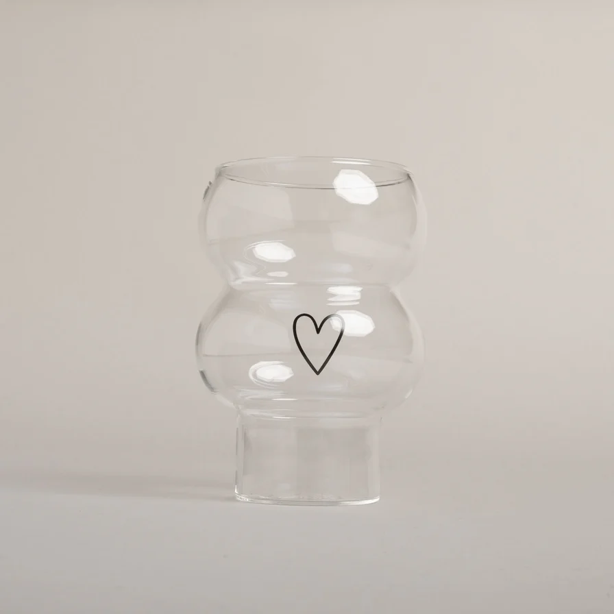 Eulenschnitt Double Bubble Glas Herz Frauegschichte - Eulenschnitt Double Bubble Glas Herz