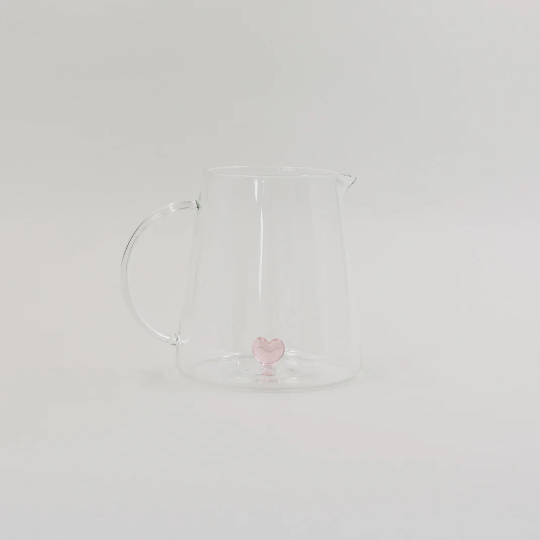 Eulenschnitt Karaffe Herzfigur rosa Frauegschichte - Eulenschnitt Karaffe Herzfigur rosa