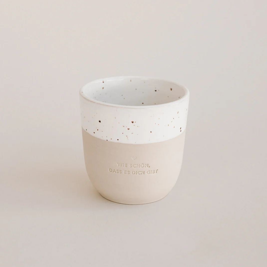 Eulenschnitt Becher "wie schön, dass es dich gibt" Frauegschichte - Eulenschnitt Becher "wie schön, dass es dich gibt"