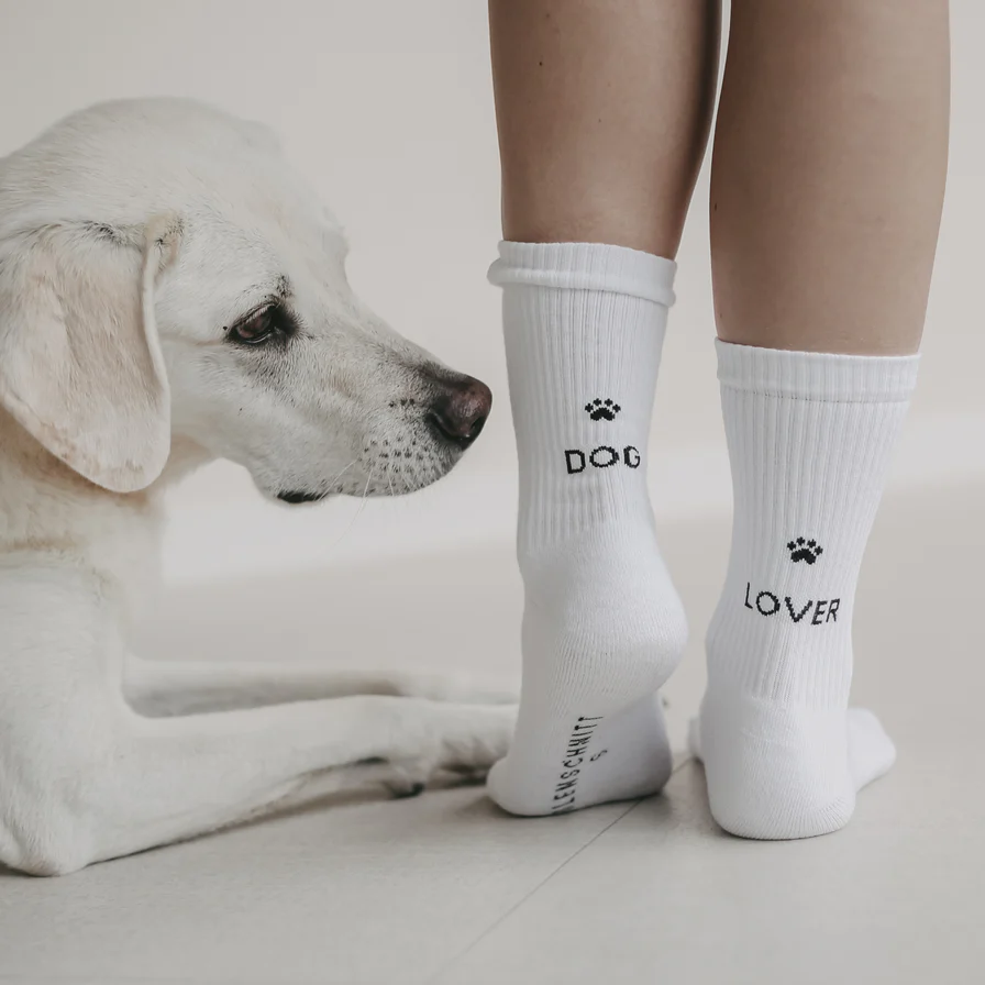 Eulenschnitt Socken "Dog Lover" Grösse M Frauegschichte - Eulenschnitt Socken "Dog Lover" Grösse M