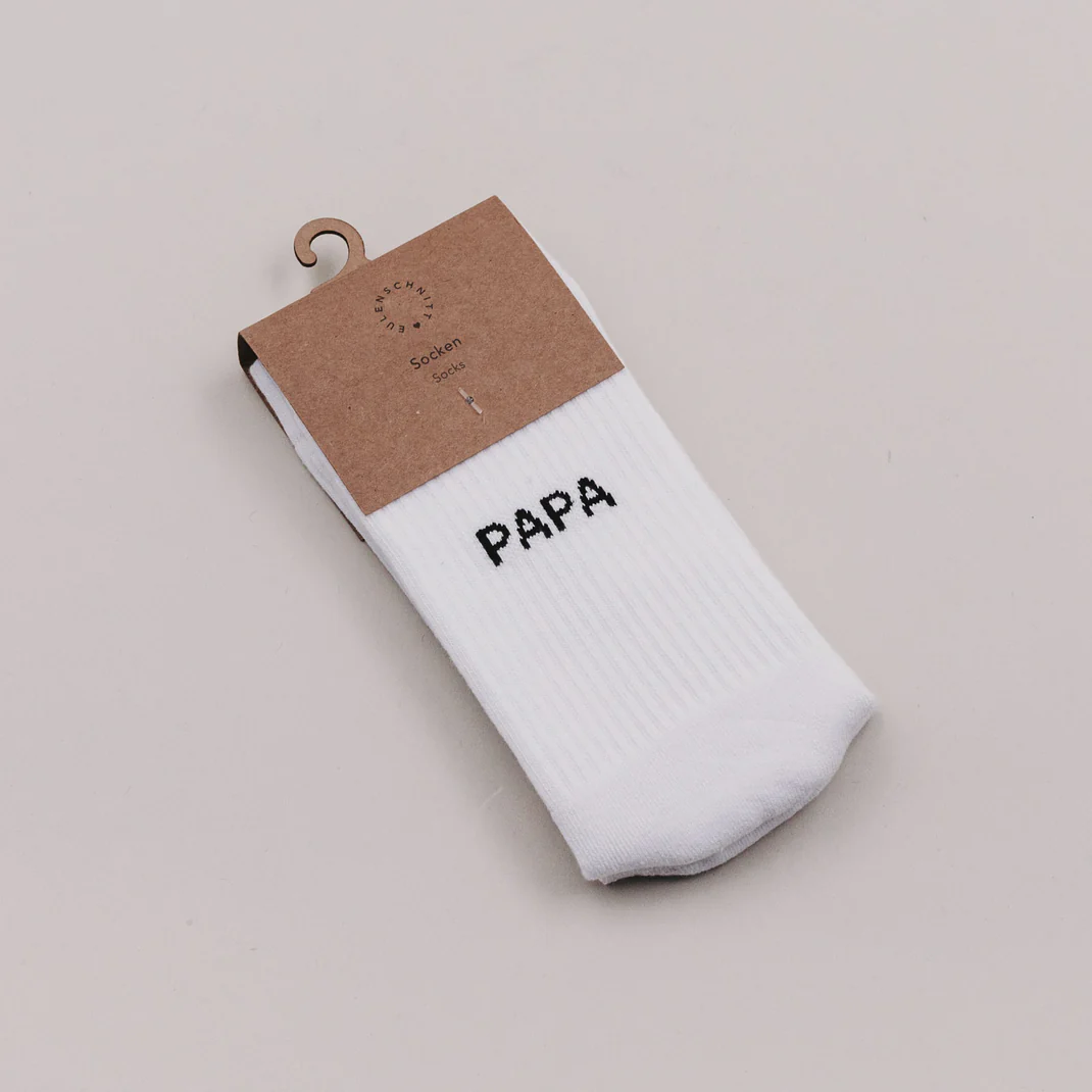Eulenschnitt Socken "Papa" Grösse M Frauegschichte - Eulenschnitt Socken "Papa" Grösse M
