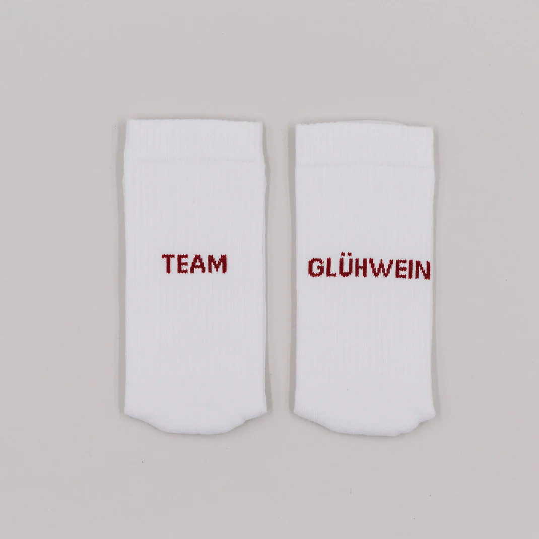 Eulenschnitt Socken "Team Glühwein" Grösse S Frauegschichte - Eulenschnitt Socken "Team Glühwein" Grösse S