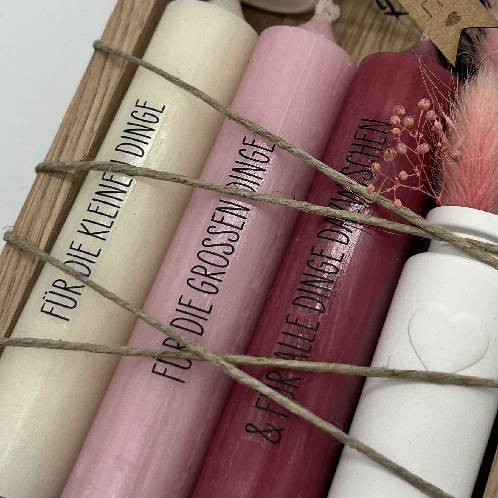 isaMi Kerzenset "Danke" rosa Frauegschichte - isaMi Kerzenset "Danke" rosa