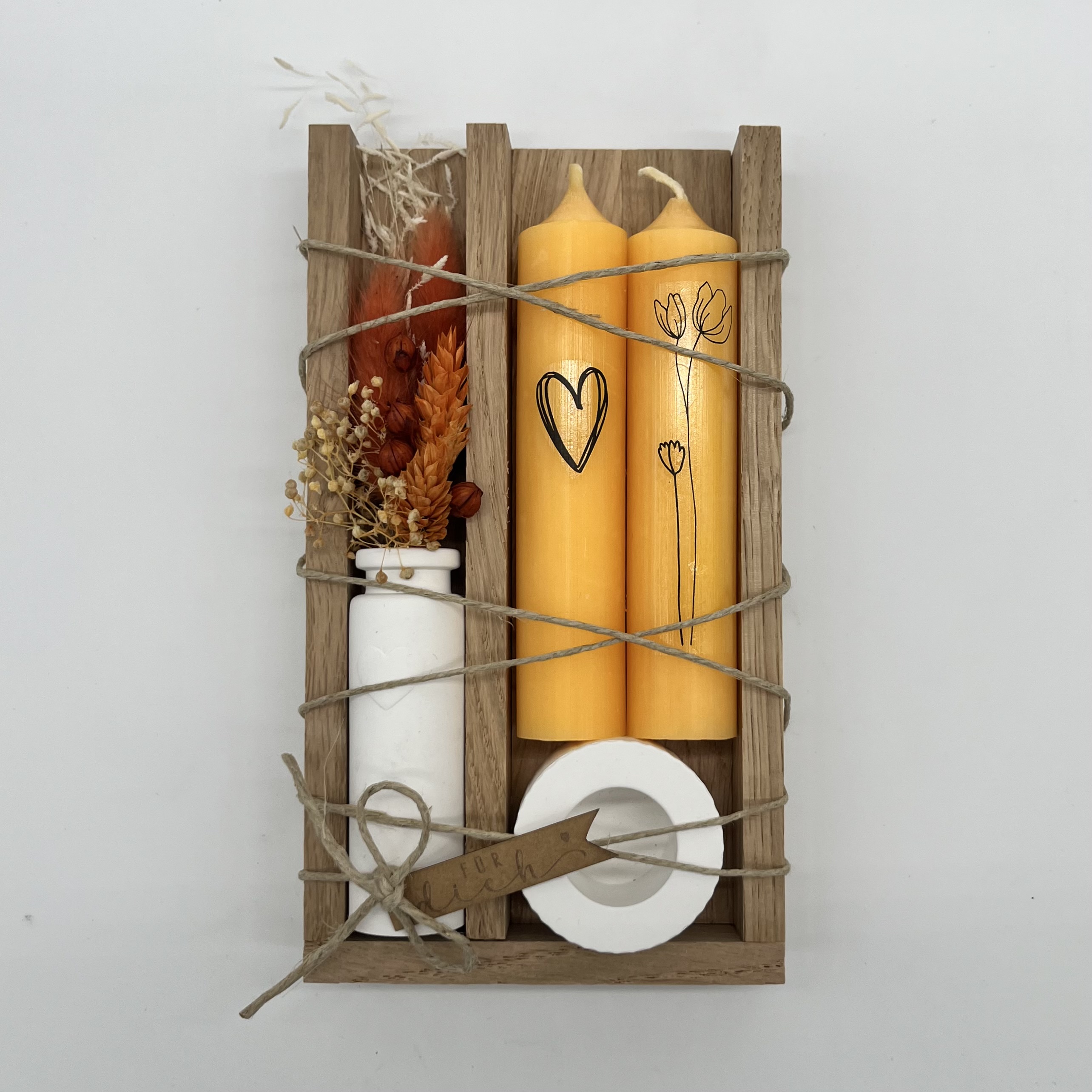 isaMi Kerzenset "Blume & Herz" orange Frauegschichte - isaMi Kerzenset "Blume & Herz" orange