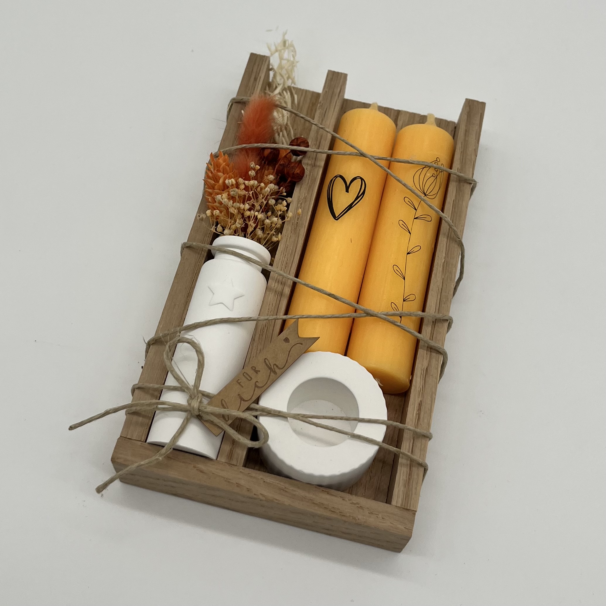 isaMi Kerzenset "Blume & Herz" orange Frauegschichte - isaMi Kerzenset "Blume & Herz" orange