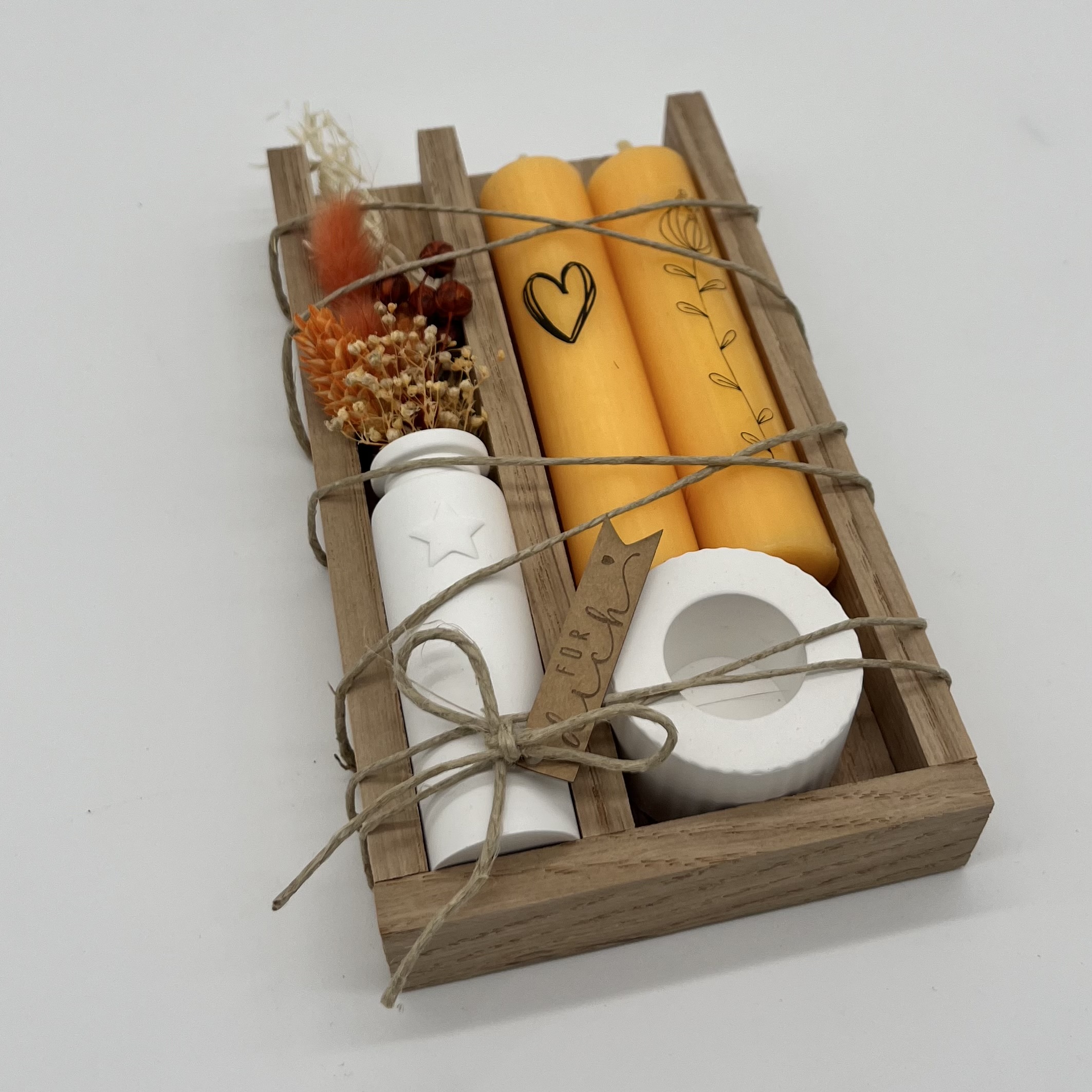 isaMi Kerzenset "Blume & Herz" orange Frauegschichte - isaMi Kerzenset "Blume & Herz" orange