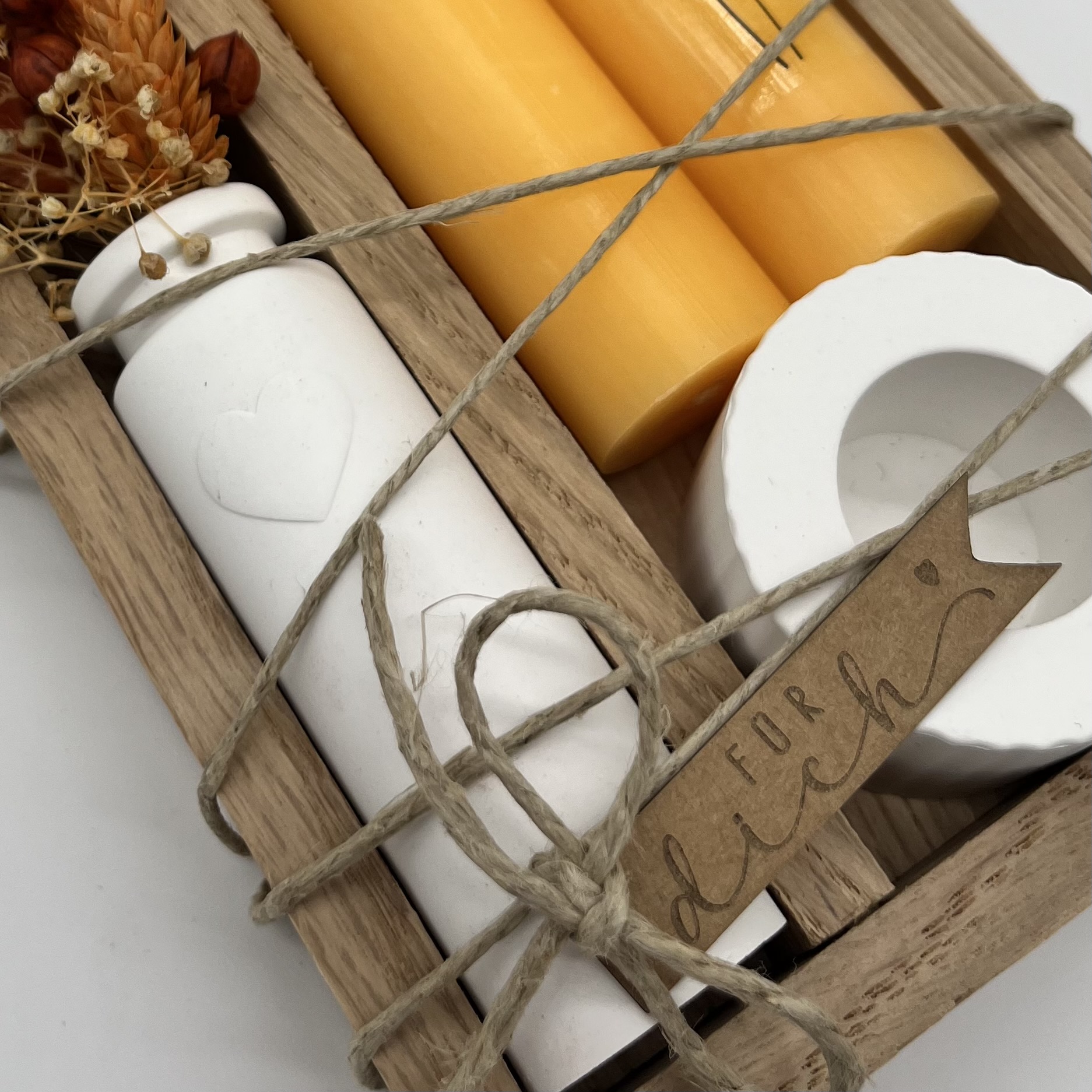 isaMi Kerzenset "Blume & Herz" orange Frauegschichte - isaMi Kerzenset "Blume & Herz" orange