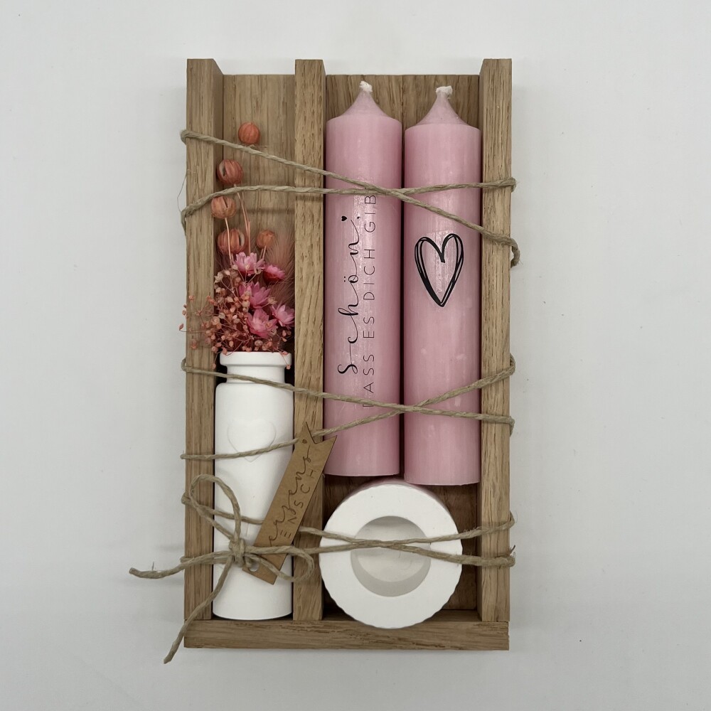 isaMi Kerzenset "Schön, dass es dich gibt" rosa Frauegschichte - isaMi Kerzenset "Schön, dass es dich gibt" rosa