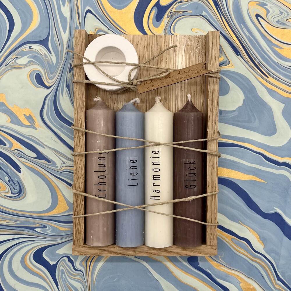 isaMi Kerze Kerzenset "Nimm dir..." blau Frauegschichte - isaMi Kerze Kerzenset "Nimm dir..." blau