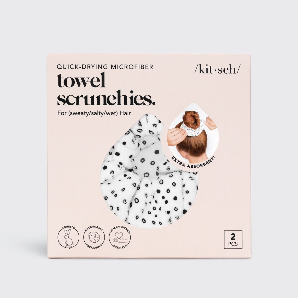 /kit·sch/ Scrunchie Mikrofaser 2er Set - Tupfen Frauegschichte - /kit·sch/ Scrunchie Mikrofaser 2er Set - Tupfen