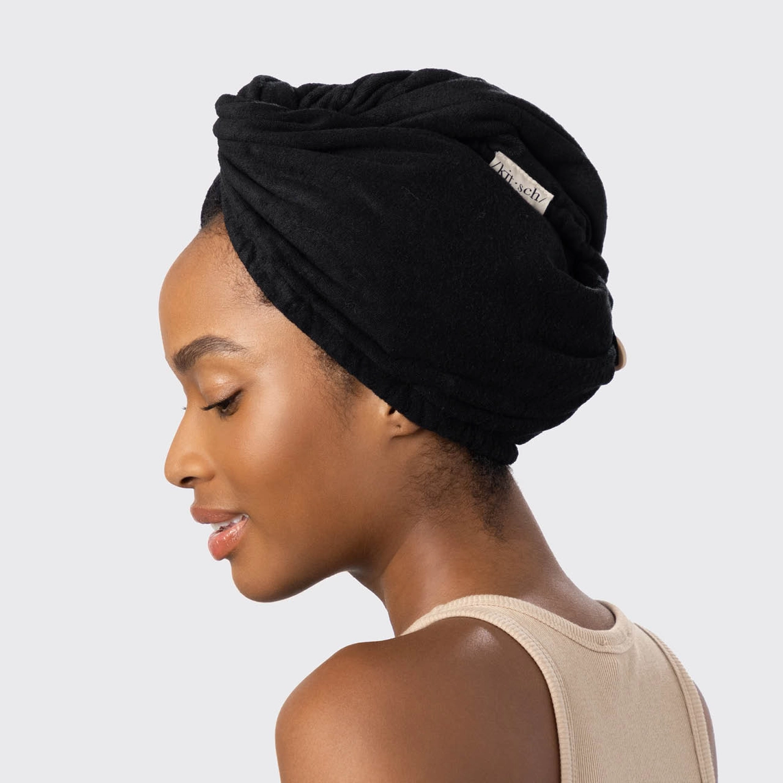 /kit·sch/ Haar-Handtuch - schwarz Frauegschichte - /kit·sch/ Haar-Handtuch - schwarz