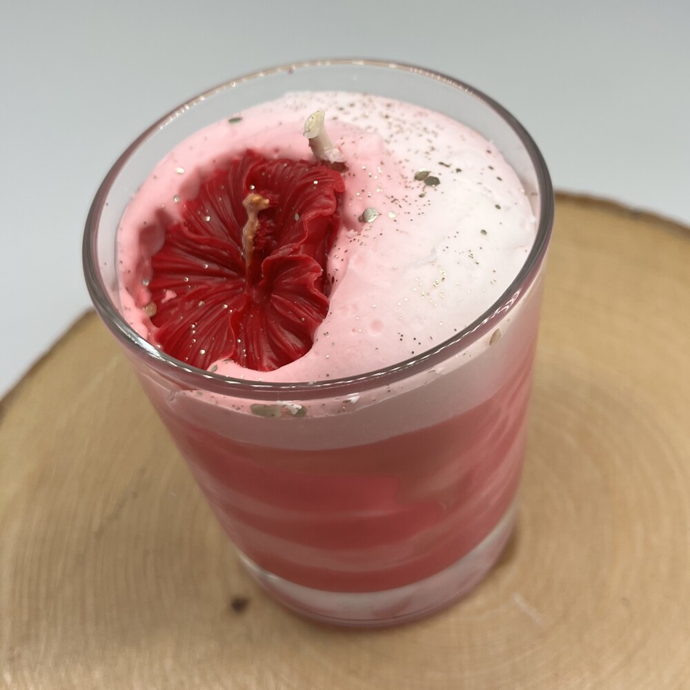 Frauegschichte - Les Fées Mères Kerze Hibiskus