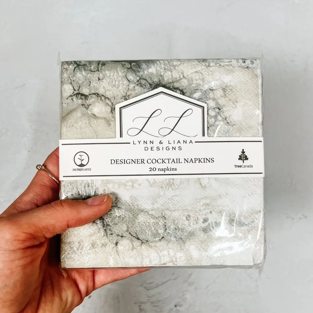 Frauegschichte - Lynn & Liana Designs Cocktail-Serviette: Marmor