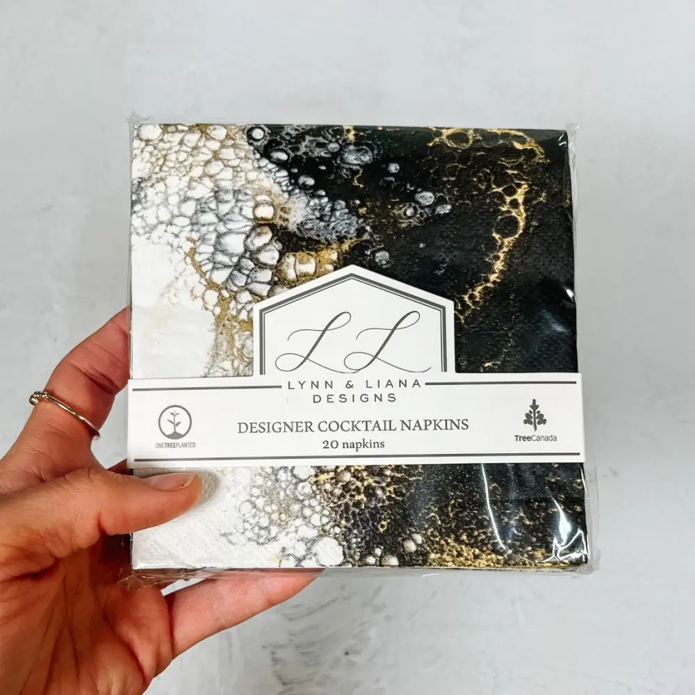 Frauegschichte - Lynn & Liana Designs Cocktail-Serviette: Onyx