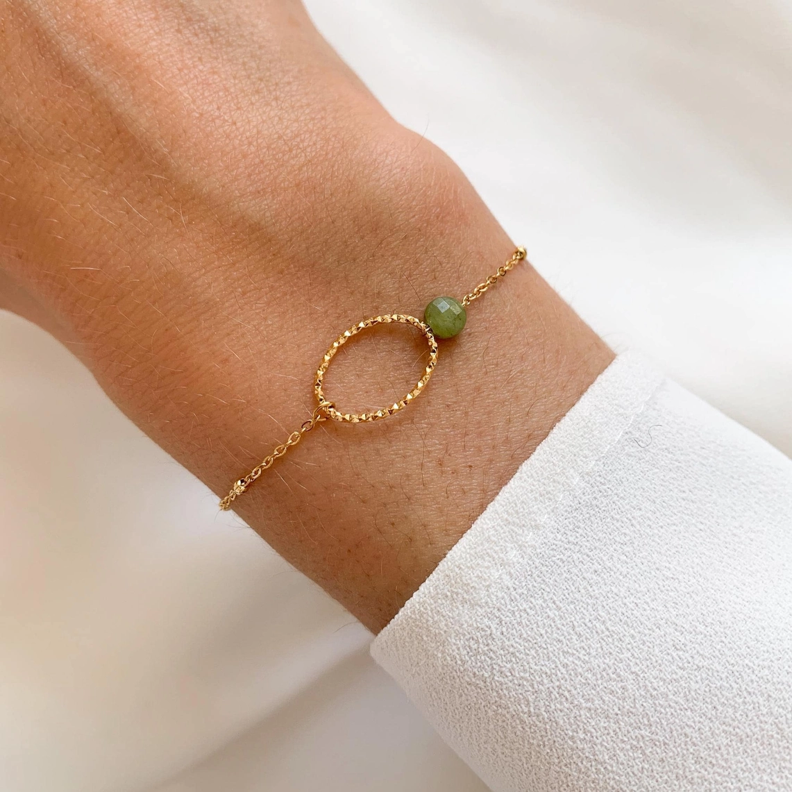 Meora Paris Armband Ring mit grünem Stein Frauegschichte - Meora Paris Armband Ring mit grünem Stein