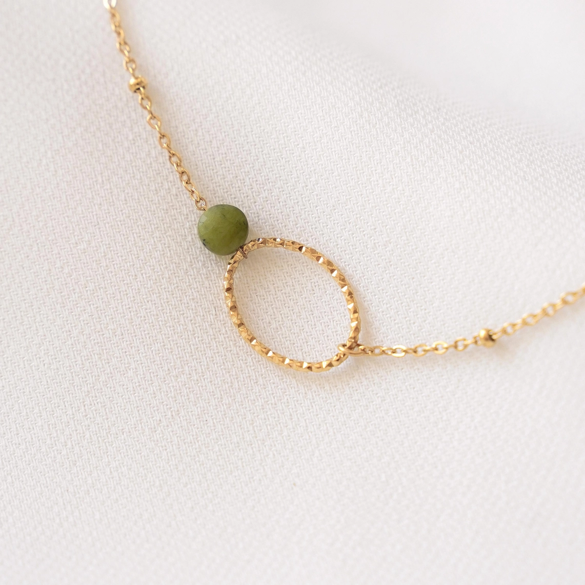 Meora Paris Armband Ring mit grünem Stein Frauegschichte - Meora Paris Armband Ring mit grünem Stein