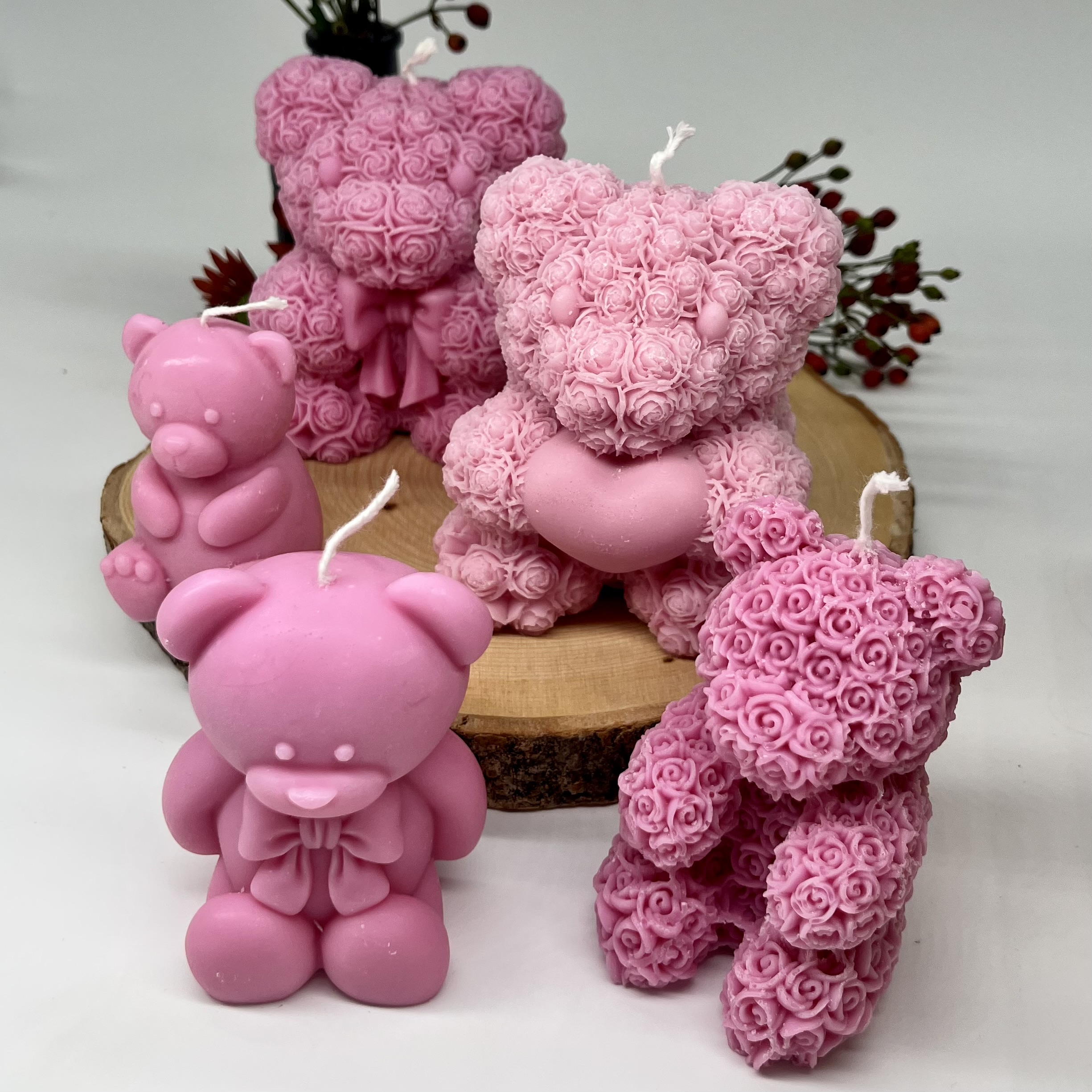 Ritual Spirit ltd. Kerze Rosen-Teddybär Medium rosa Frauegschichte - Ritual Spirit ltd. Kerze Rosen-Teddybär Medium rosa