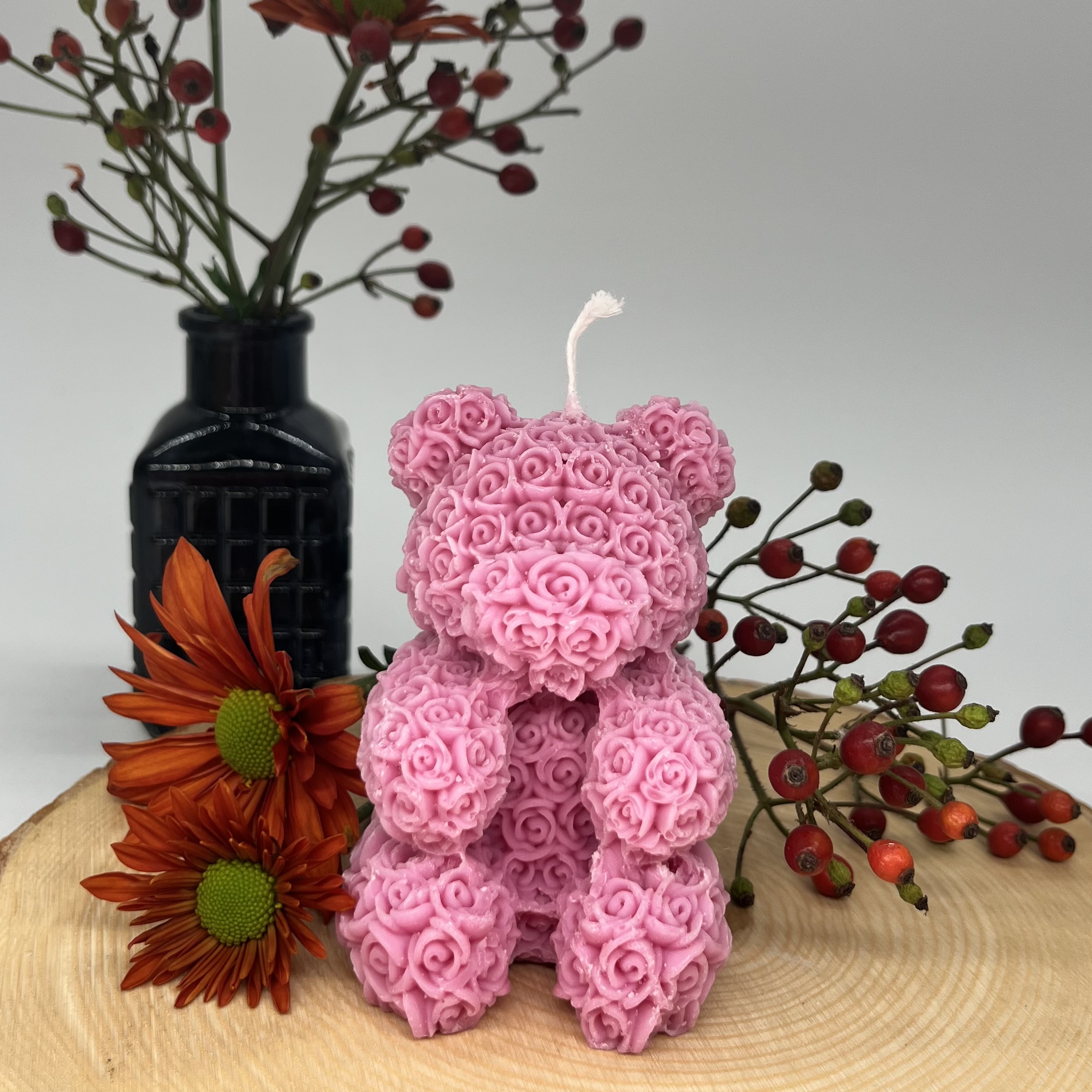 Ritual Spirit ltd. Kerze Rosen-Teddybär Medium rosa Frauegschichte - Ritual Spirit ltd. Kerze Rosen-Teddybär Medium rosa