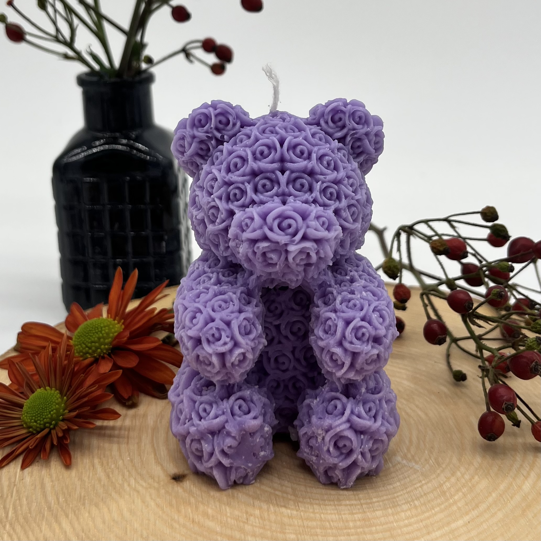 Ritual Spirit ltd. Kerze Rosen-Teddybär Medium lila dunkel Frauegschichte - Ritual Spirit ltd. Kerze Rosen-Teddybär Medium lila dunkel