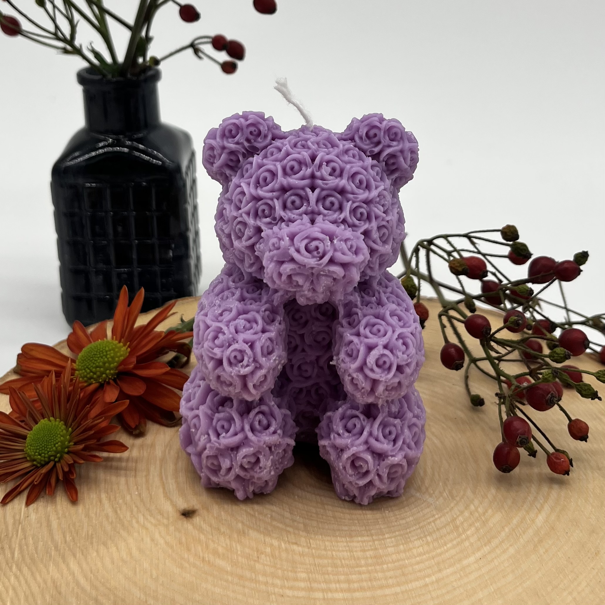 Ritual Spirit ltd. Kerze Rosen-Teddybär Medium lila hell Frauegschichte - Ritual Spirit ltd. Kerze Rosen-Teddybär Medium lila hell