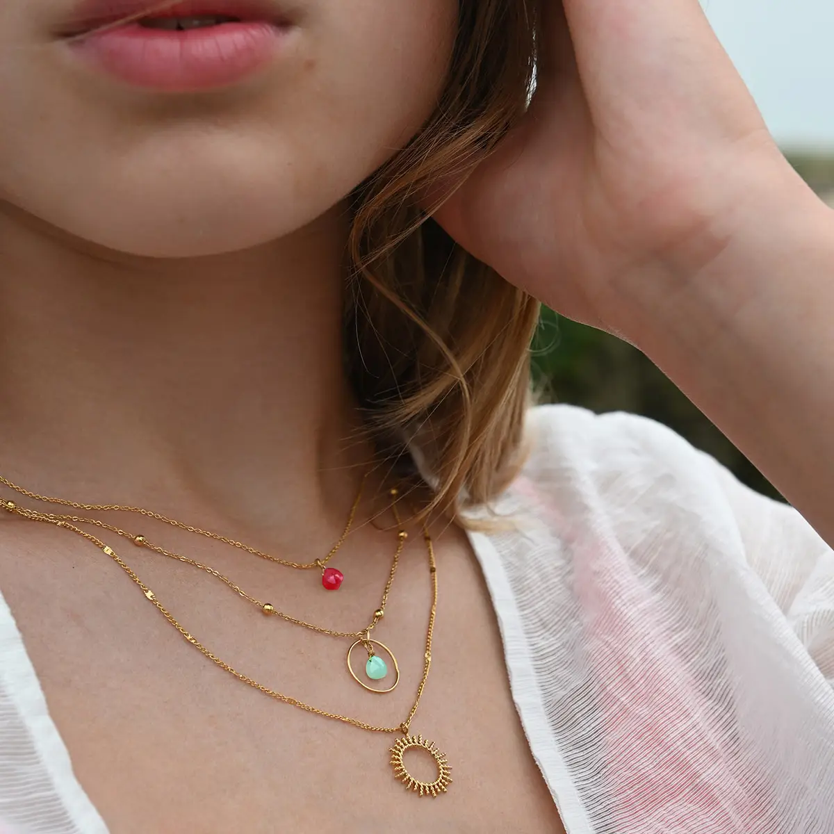 Vinoos Halskette "keep blooming" fuchsia Frauegschichte - Vinoos Halskette "keep blooming" fuchsia