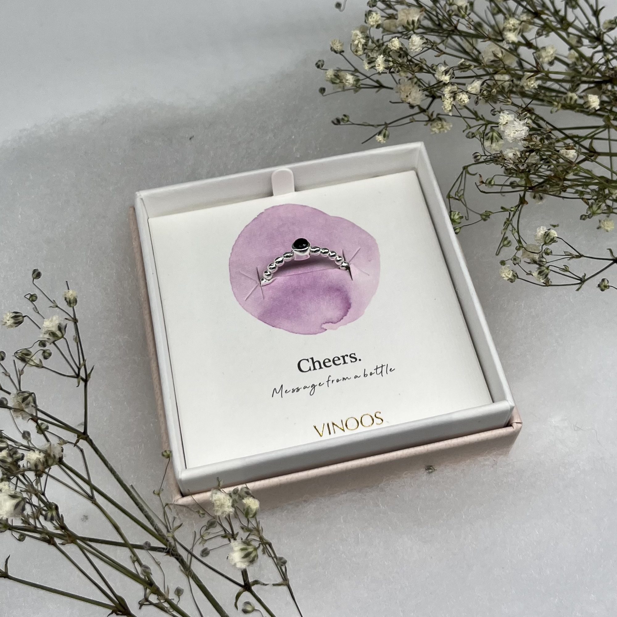 Vinoos Single-Ring silber - schwarzer Stein Frauegschichte - Vinoos Single-Ring silber - schwarzer Stein