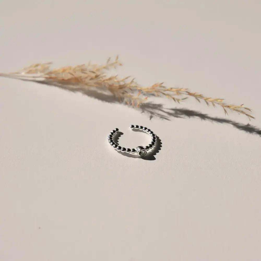 Frauegschichte - Vinoos Single-Ring silber - türkiser Stein