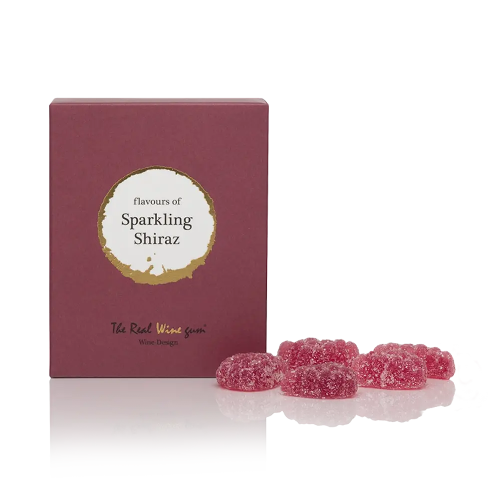 Frauegschichte - Vinoos Sparkling Shiraz Weingummi Geschenkbox