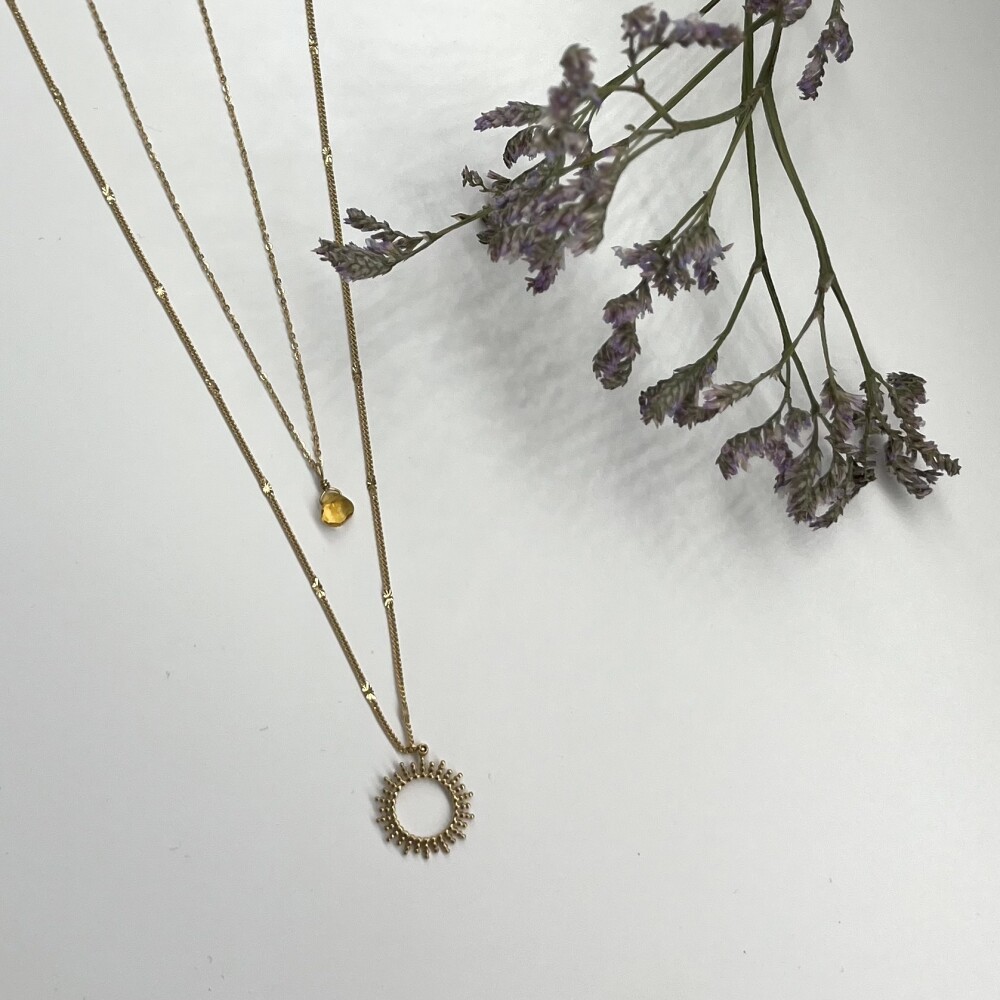 Frauegschichte - Vinoos Halskette "Happy Together" gelb